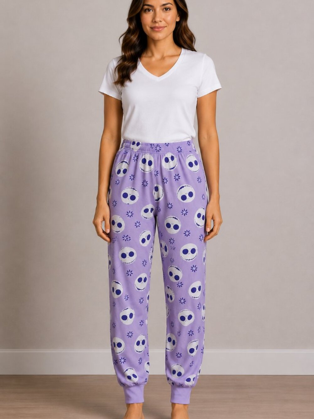 Disney Nightmare Before Christmas Jack Skellington Purple Pajama Pants S